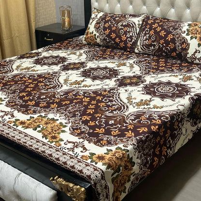 3D Crystal Cotton Bedsheet 3PC – 100+ Designs & Colours | Lifetime Colour & Fabric Guaranteed