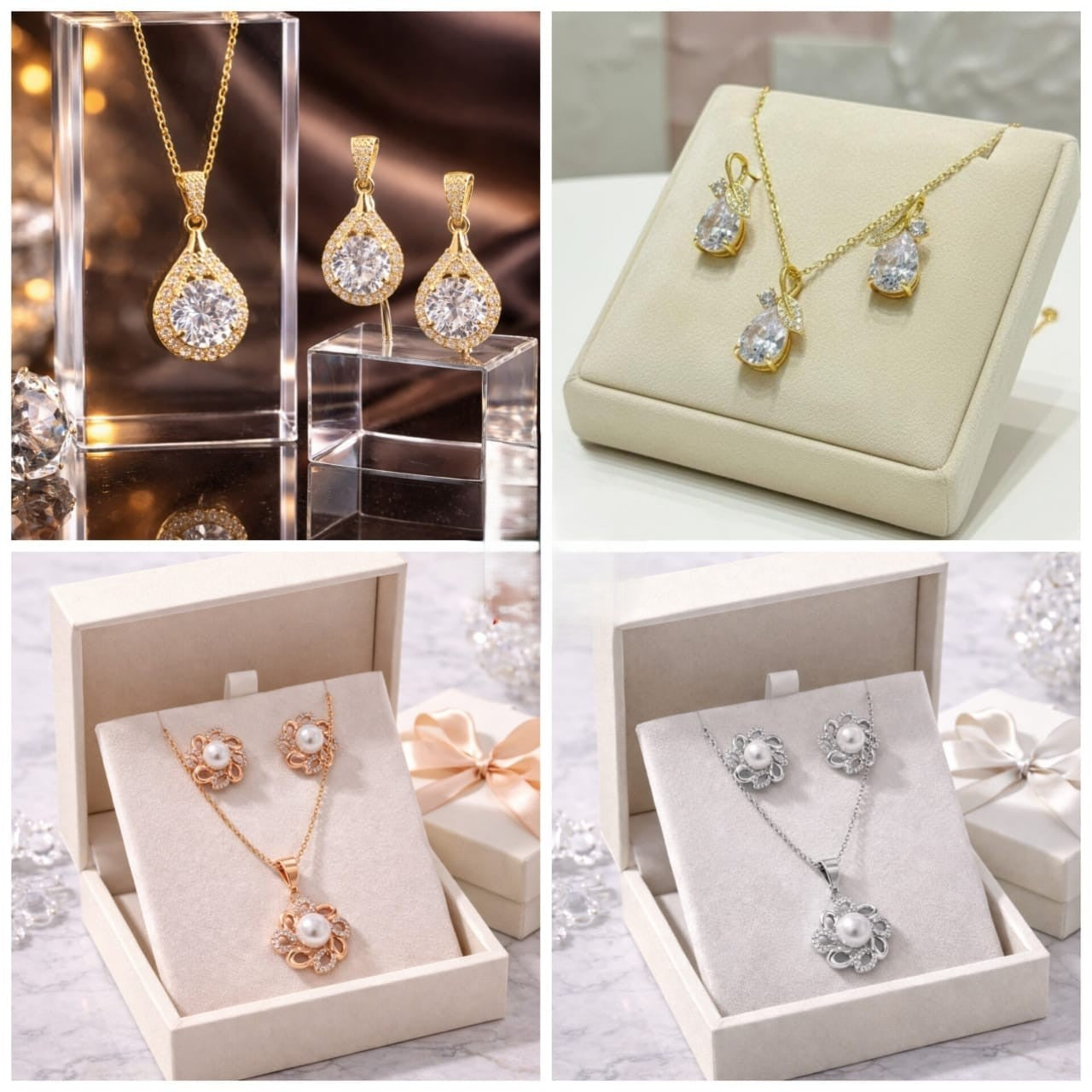 925 Gold & Silver Plated Designer Pendant Locket Set with Earrings – Elegant Jewelry Gift for Her