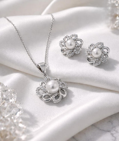 925 Gold & Silver Plated Designer Pendant Locket Set with Earrings – Elegant Jewelry Gift for Her