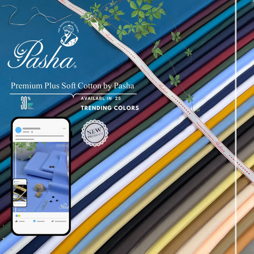 PASHA Premium Plus Soft Cotton Fabric – 100% Cotton Yarn | Summer Comfort 4.5 Meters