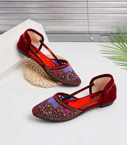 Ladies Stylish Net Khussa – Soft Foami Sole Shoes for Women | Eid Fancy
