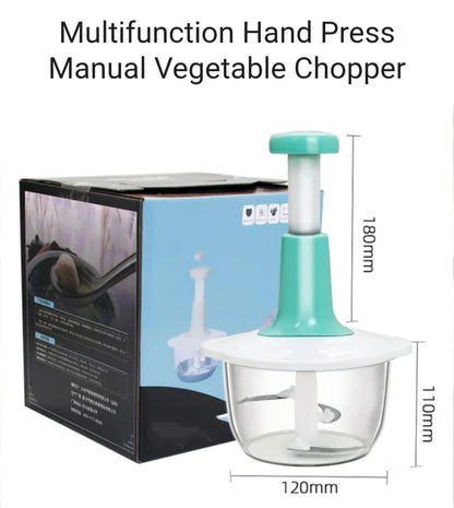 Stainless Steel Manual Food Chopper – Multi-Function Meat, Vegetable & Garlic Processor (2L Capacity, Easy Clean, Ergonomic Handle)