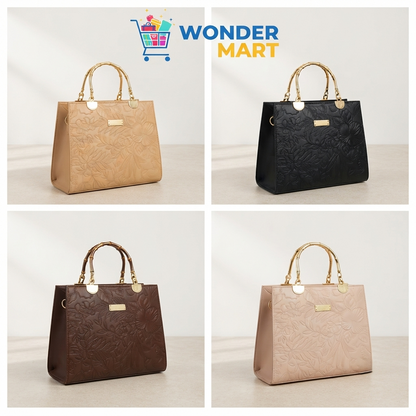 "Wonder Mart luxury flower ladies handbag collection showcasing multiple color options"..