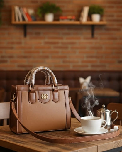 Zohra Luxe Bamboo Handle Structured Ladies Handbag – Premium Faux Leather Women's Bag Pakistan