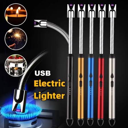 360° Flexible Electric Arc Lighter – USB Rechargeable, Windproof Plasma Lighter for Kitchen, Candles, & BBQ – Durable & Safe Flameless Lighter (Multicolor)