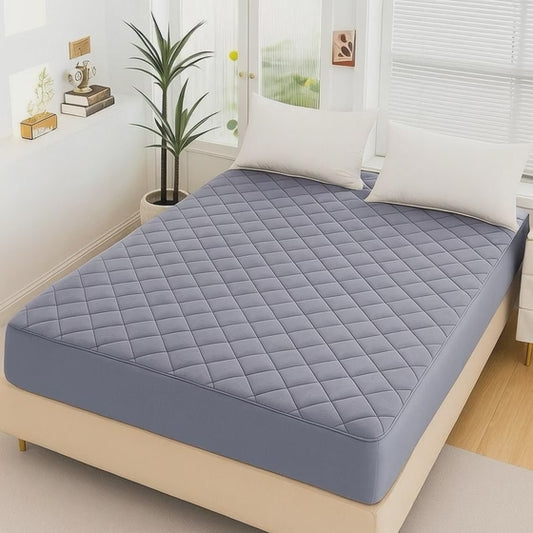 Fancy Quilted Waterproof Mattress Fitted Bedsheet – King Size | Wonder Mart
