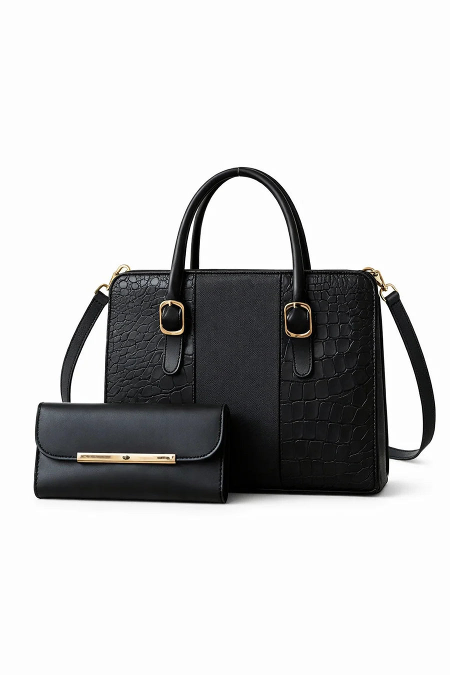 wonder-mart-verona-croc-luxe-2-piece-handbag-set-black